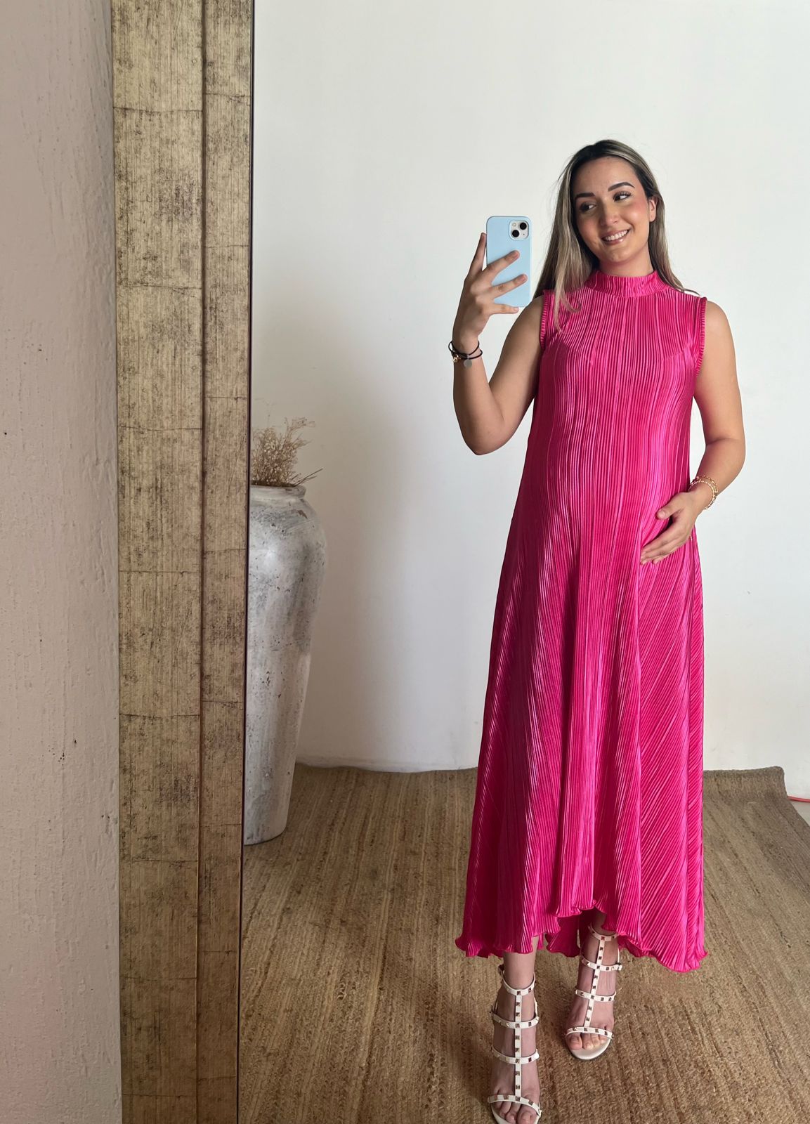 Vestido de Maternidad Sonia, Rosa Rayas