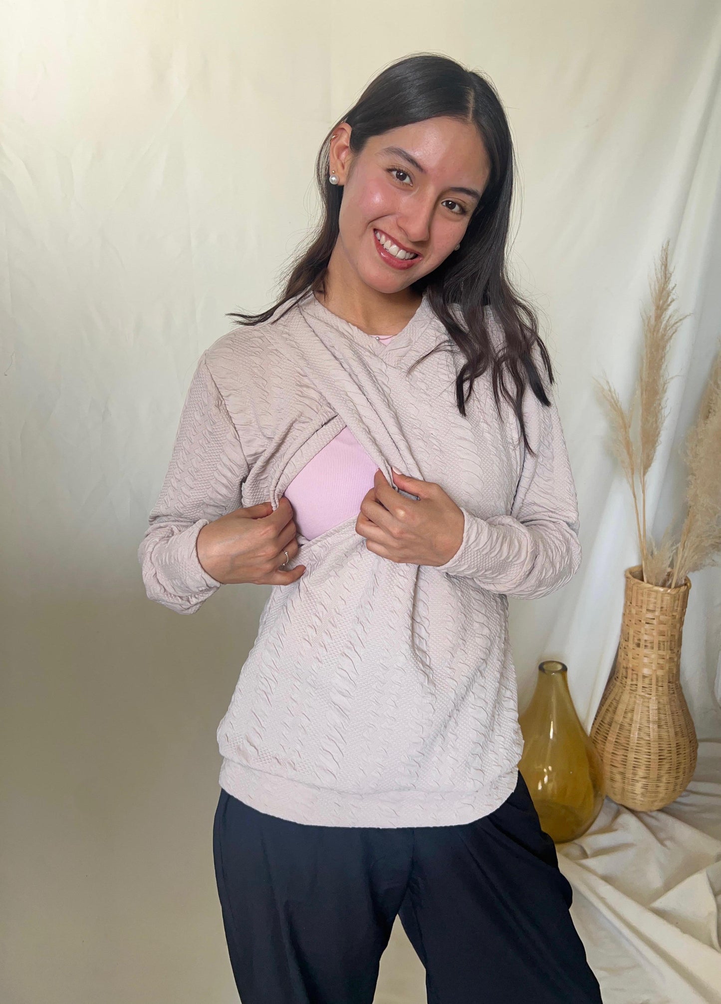 Sudadera de Lactancia, Cassandra Carrara Beige