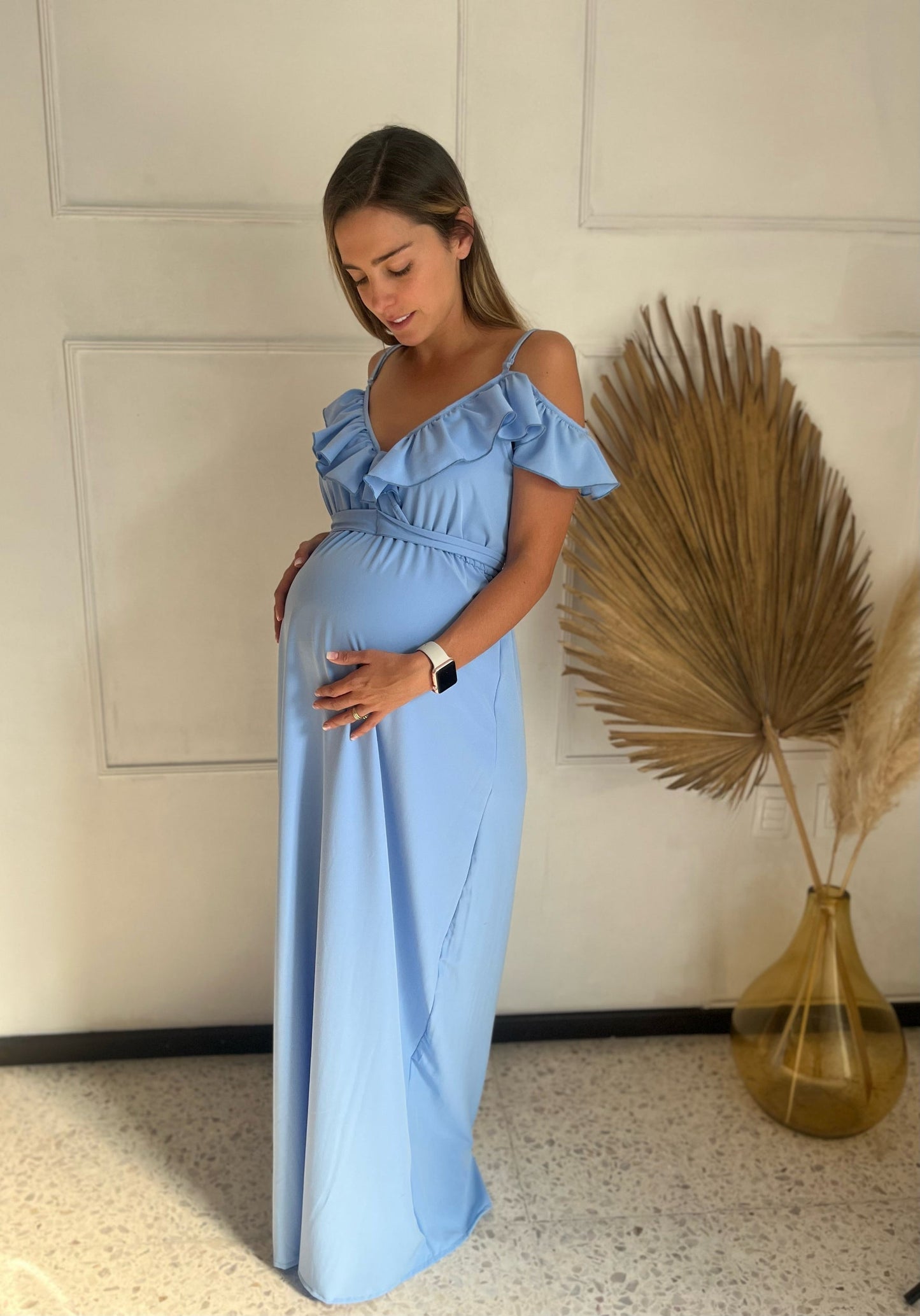 Vestido de maternidad y lactancia Dayana azul madrid CH