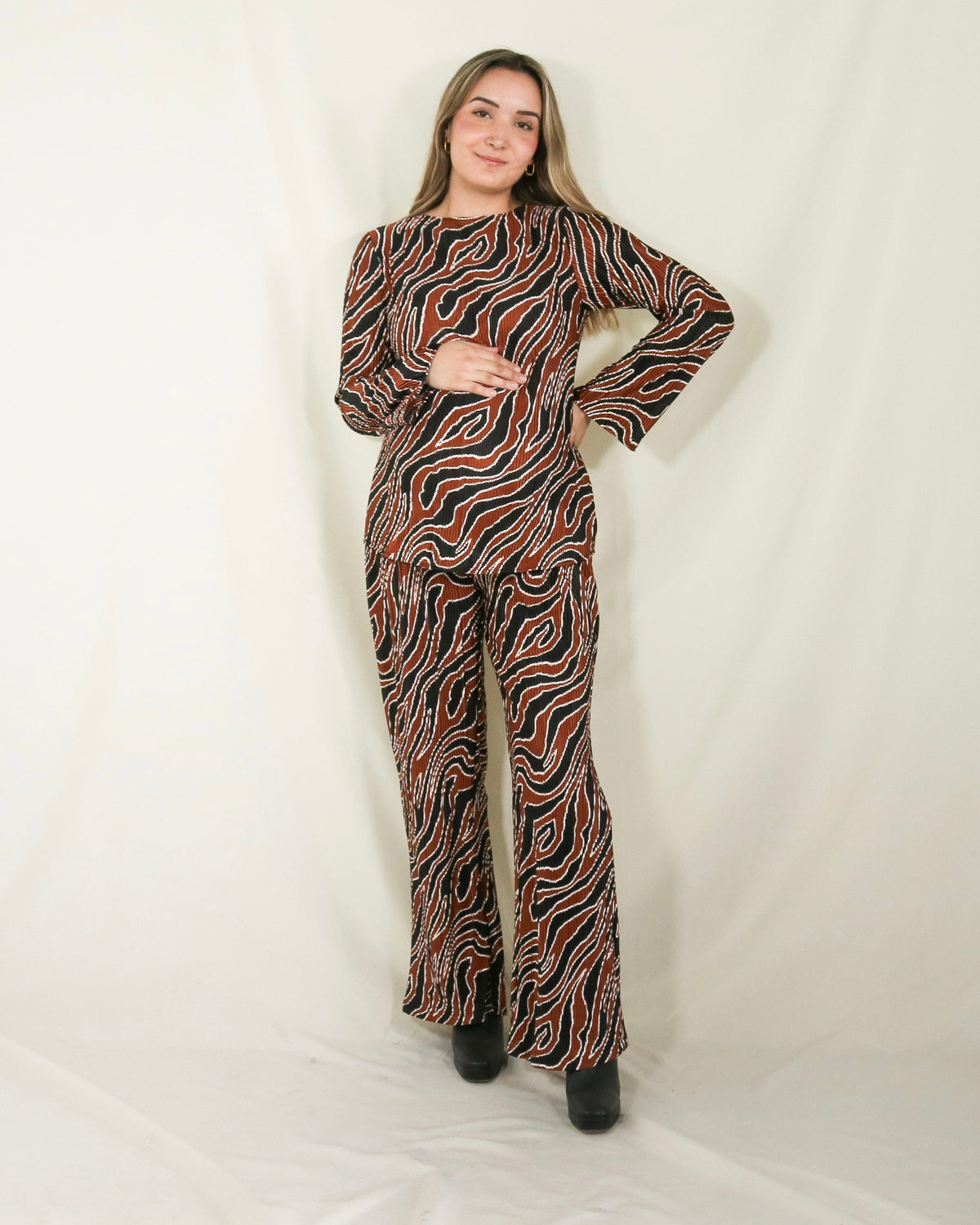 Conjunto de Maternidad Mayte, Chedron y Negro Manga Larga