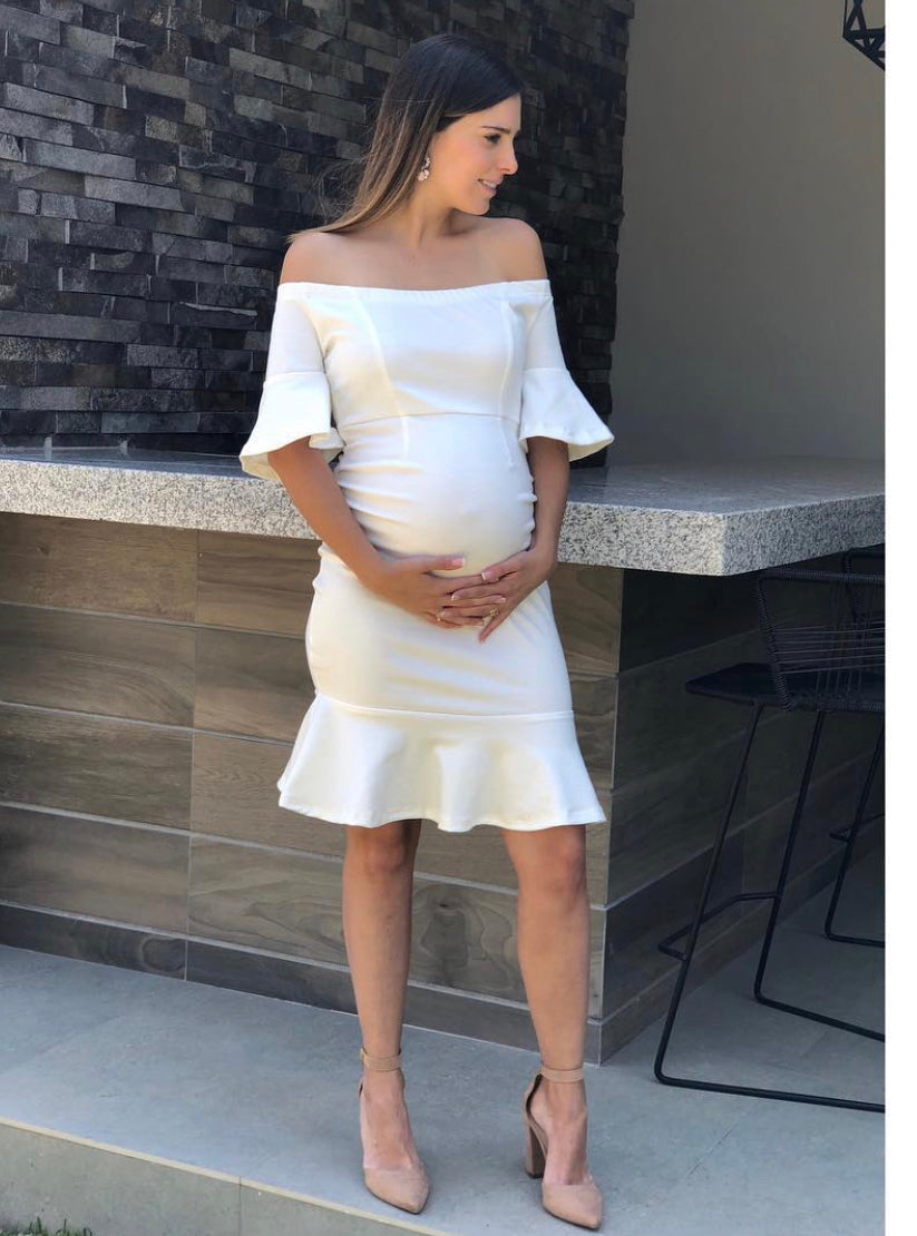 Vestido de maternidad, Ximena Ivory CH, M, G, XG