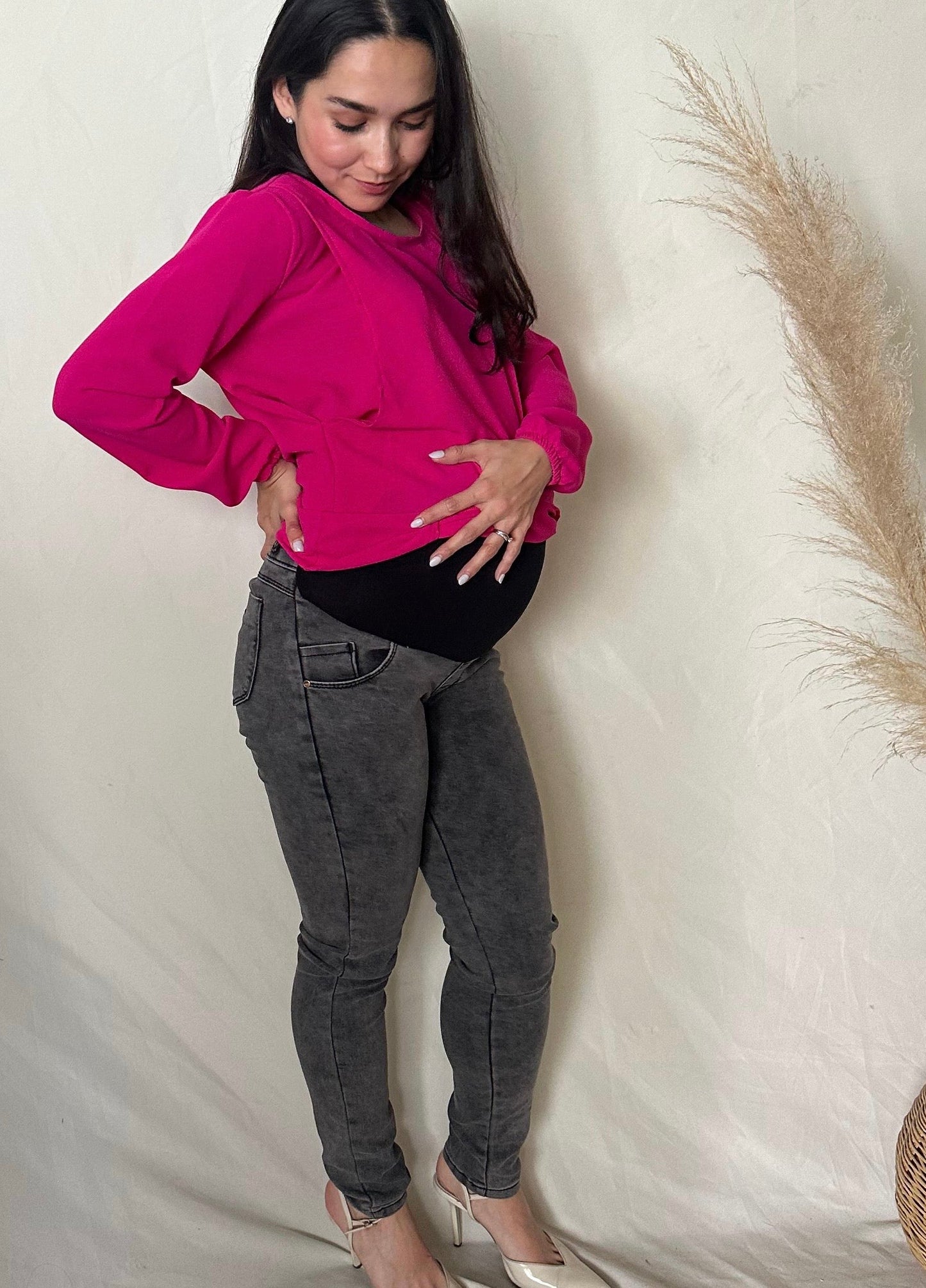 Pantalón mezclilla de maternidad Oxford