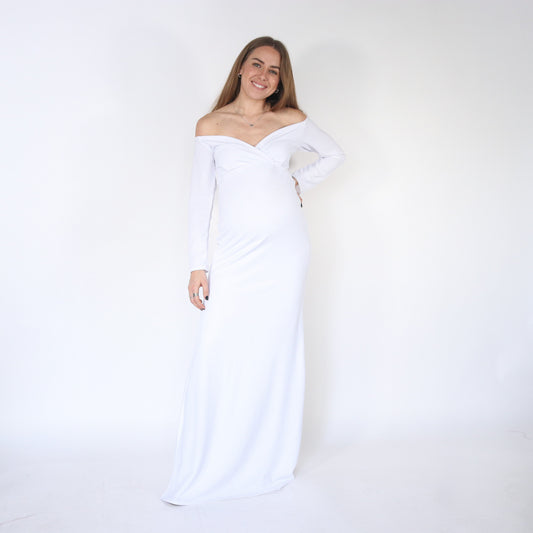 Vestido de maternidad sesión, Ritta blanco CH, M