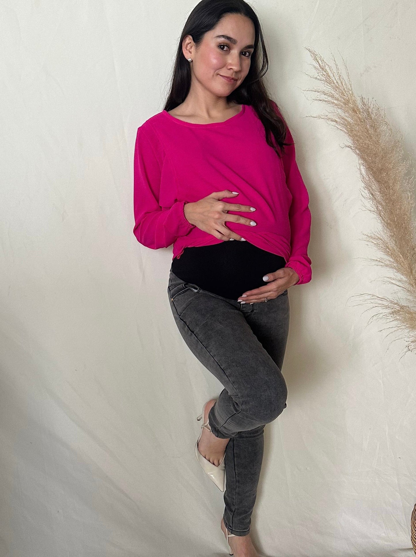 Pantalón mezclilla de maternidad Oxford