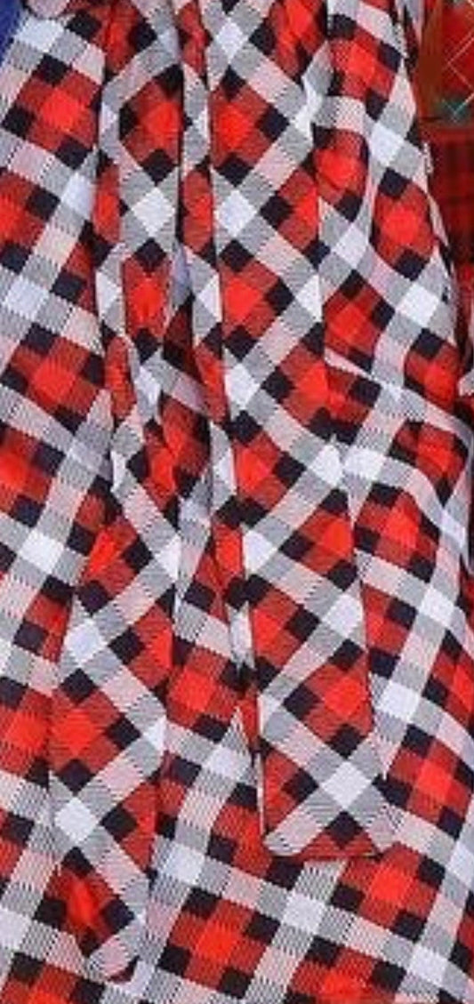 Tela cuadros rojos y negros