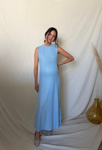 Vestido de maternidad Leslie, azul cielo spandex
