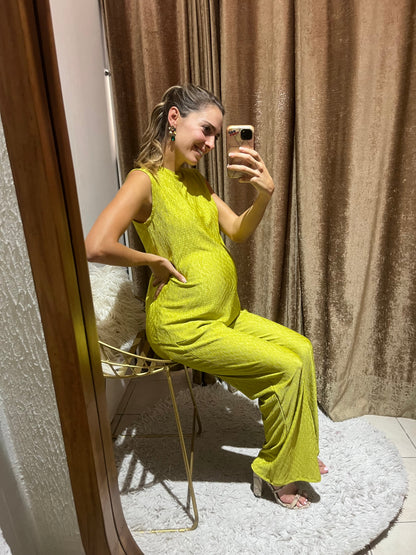 Conjunto de Maternidad Mayte, Verde Intenso Corrugado