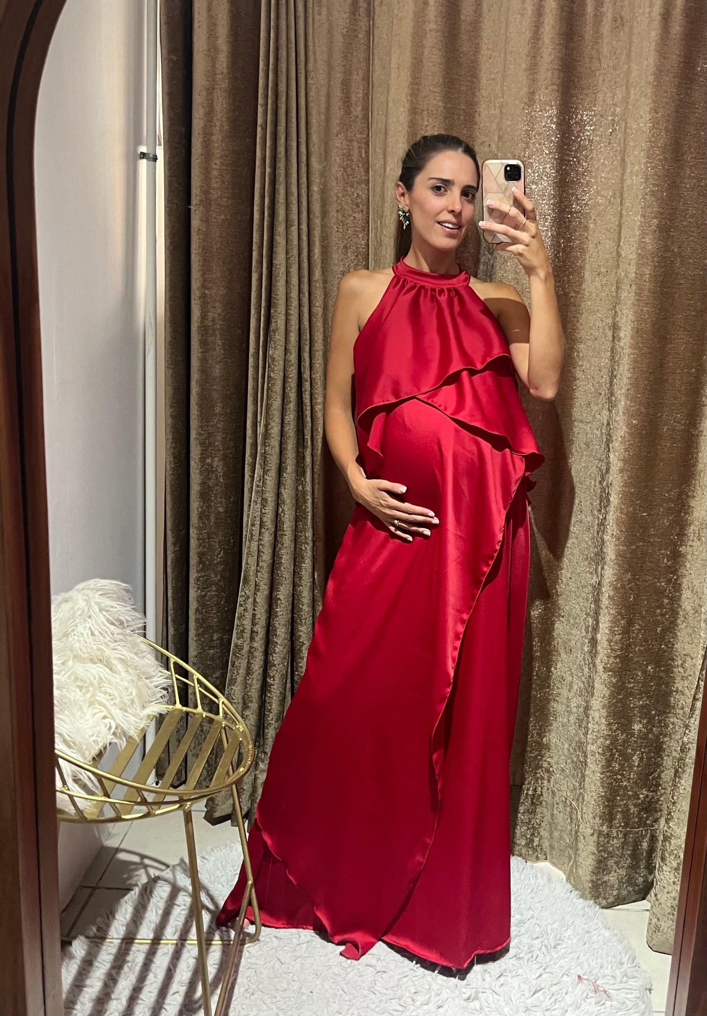 Vestido Ariel de maternidad y lactancia rojo XG