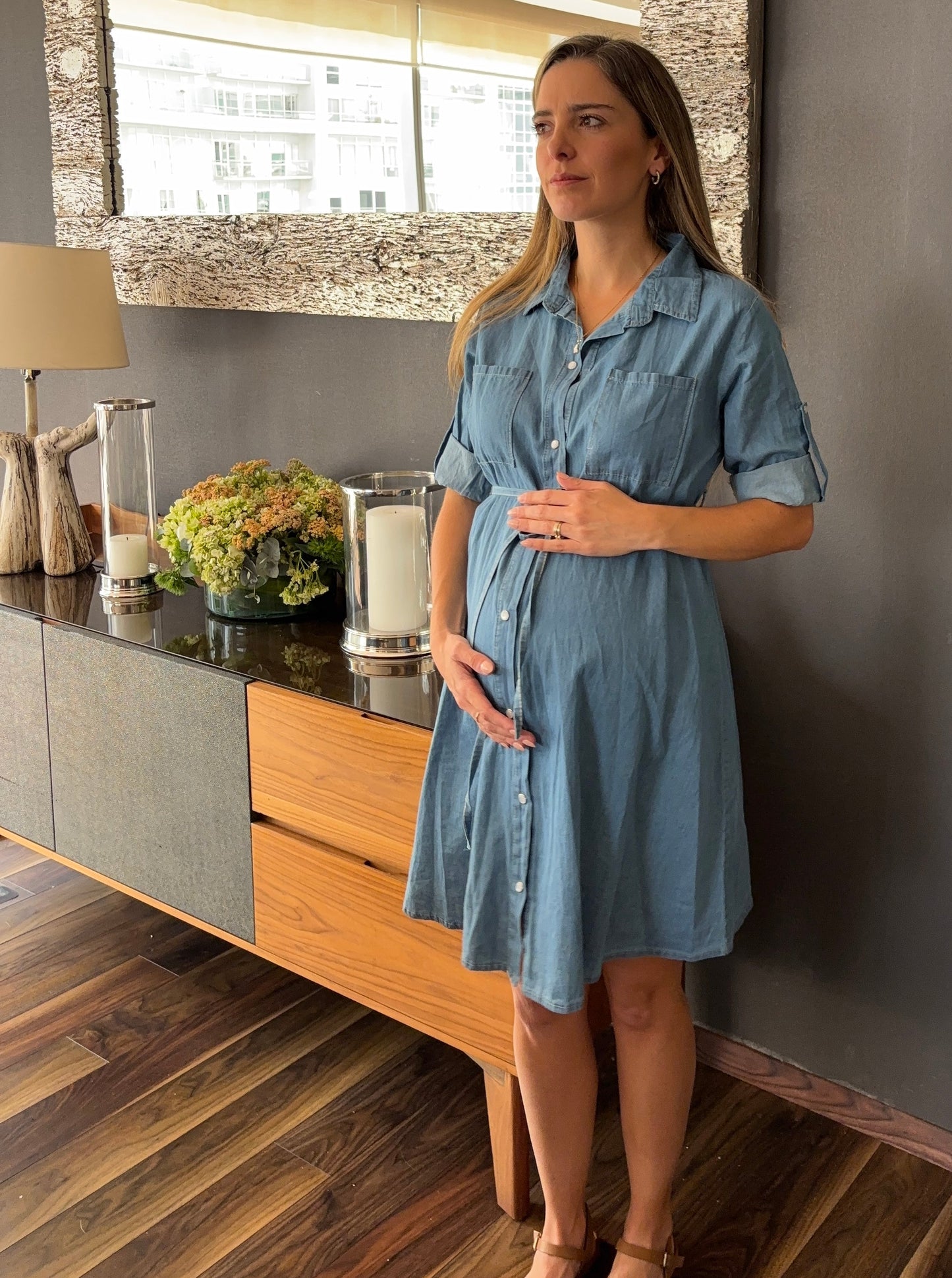 Vestido de maternidad mezclilla