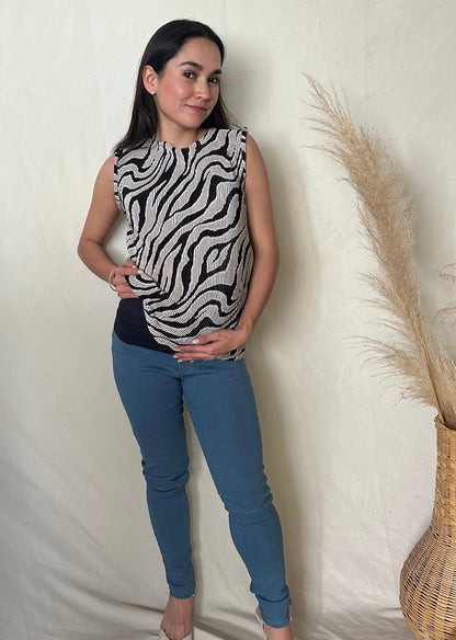 Pantalón mezclilla de maternidad claro