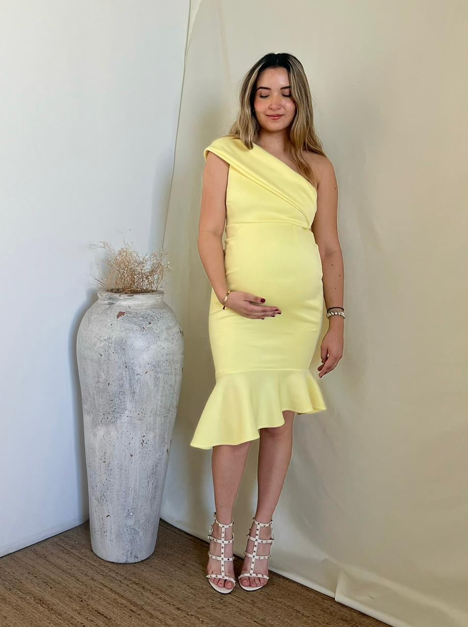 Vestido de maternidad, María José Amarillo pastel M