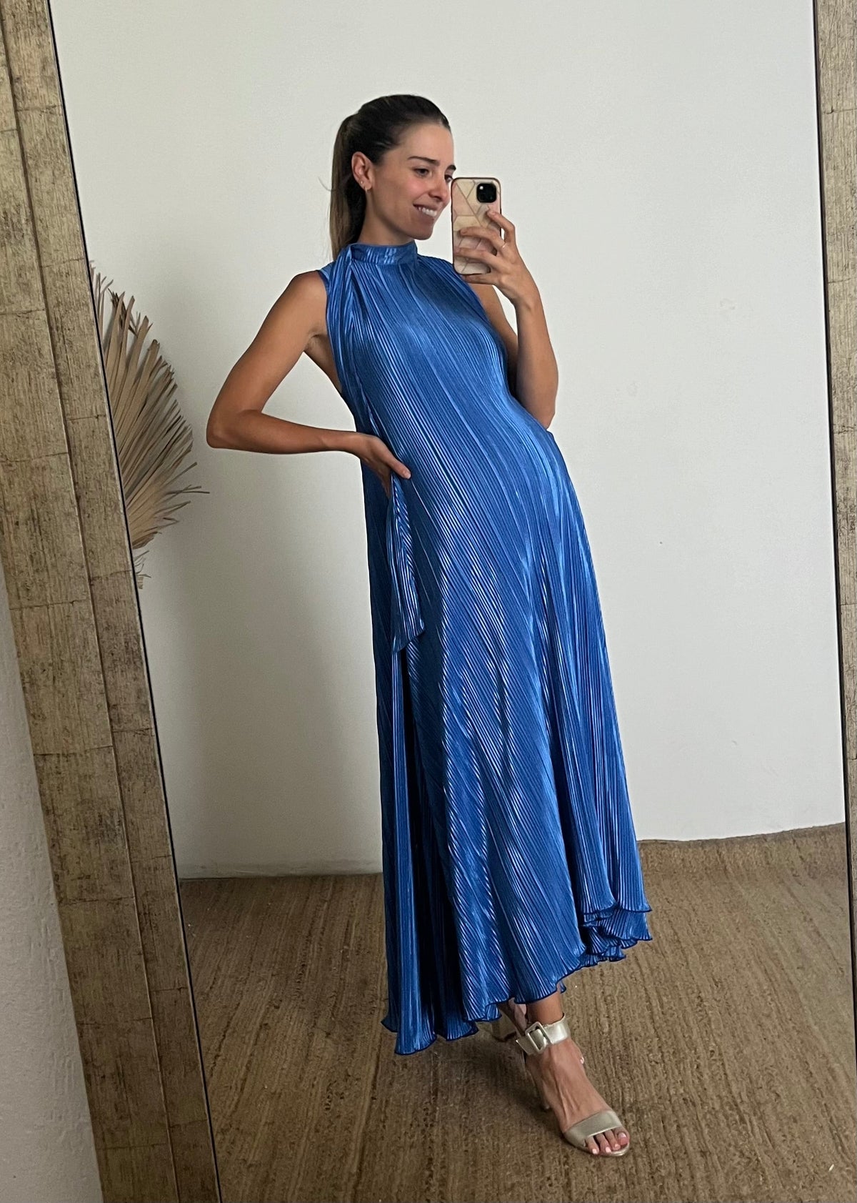 Vestido de maternidad Sonia, Azul Rayas