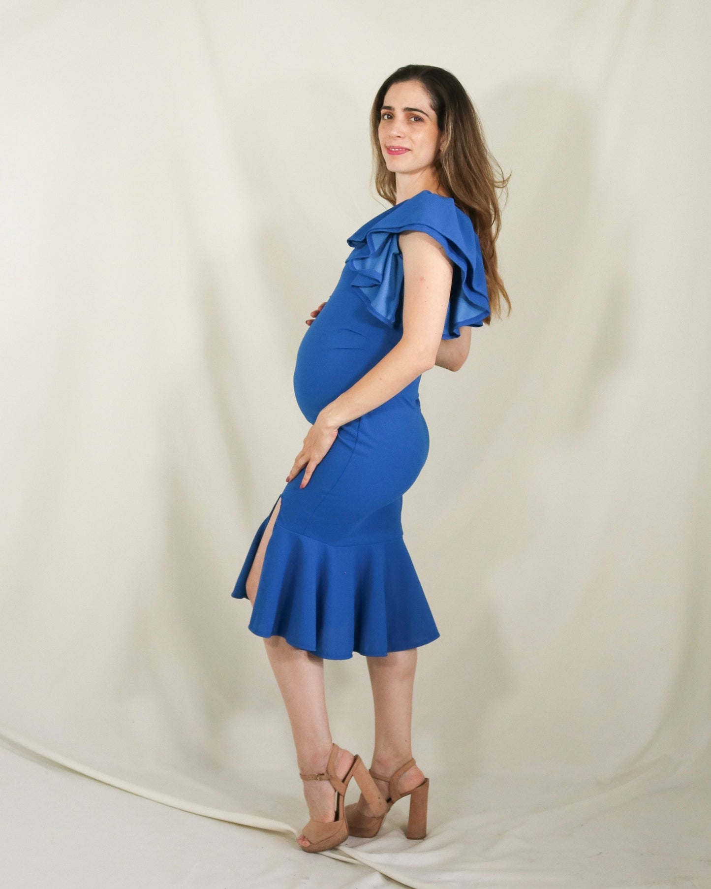 Vestido de maternidad, Aurelia azul vivo