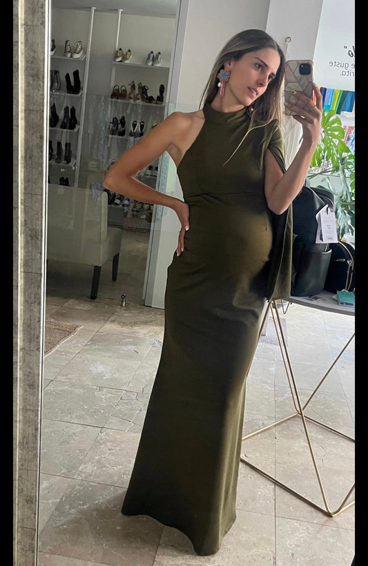 Vestido de maternidad Carola, verde olivo
