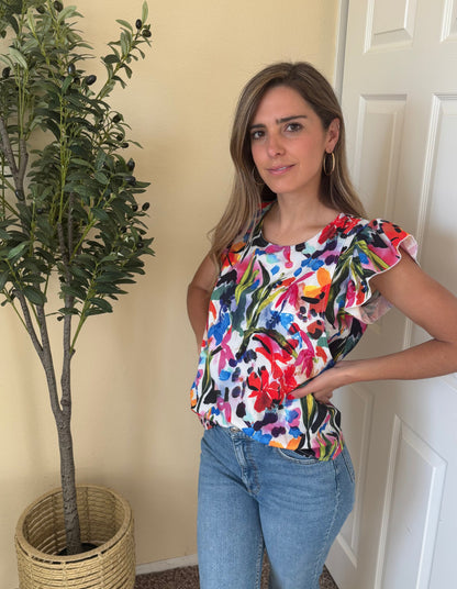 Blusa de lactancia Andy brochazos