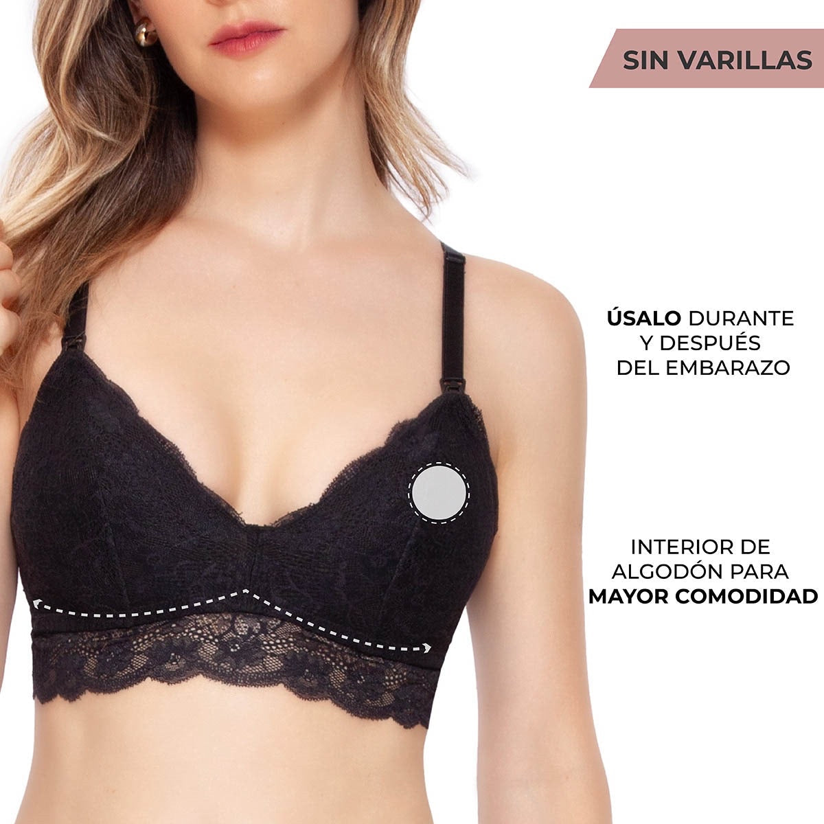 Brassier lactancia negro encaje