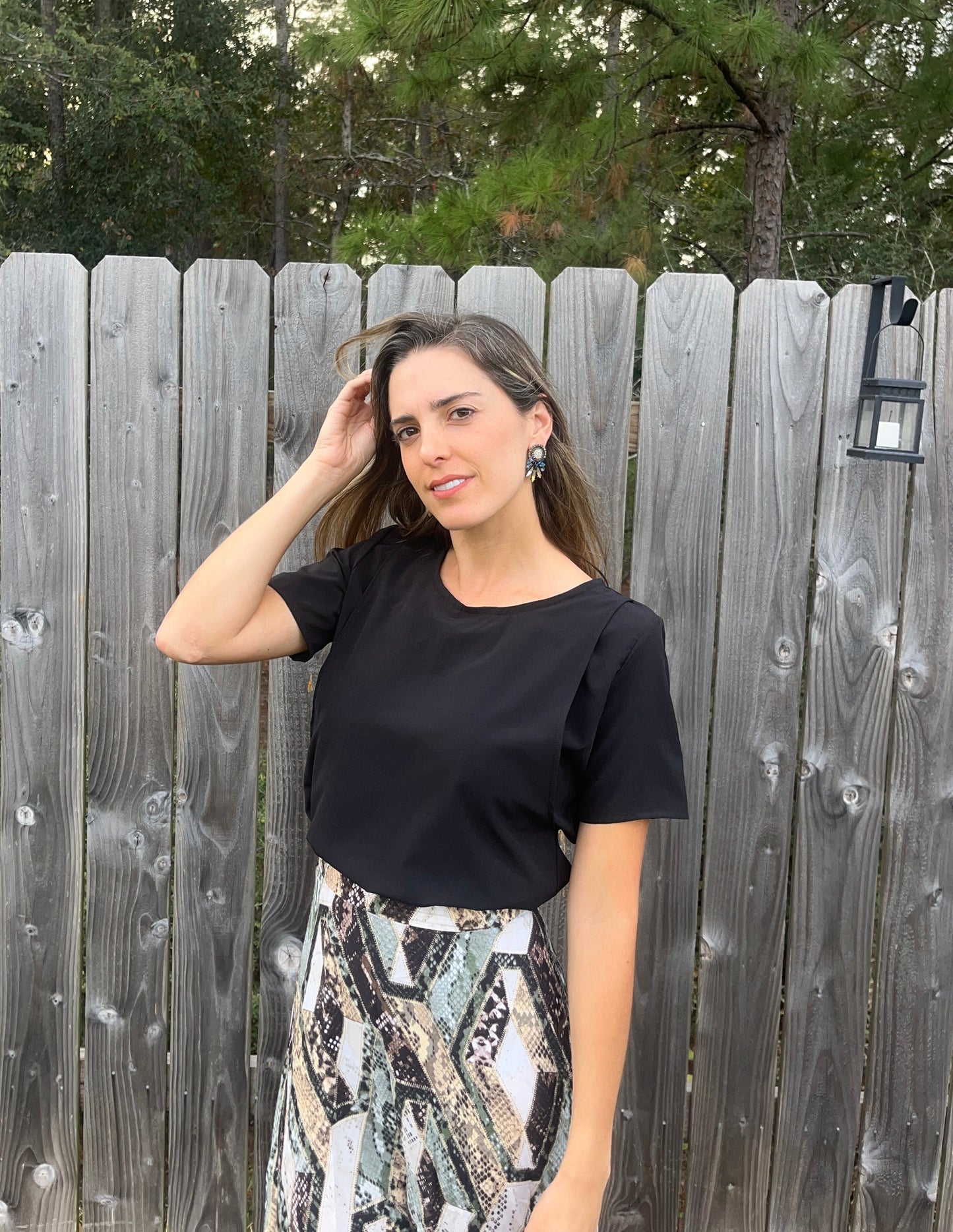 Blusa de lactancia, negra Esme CH a XG
