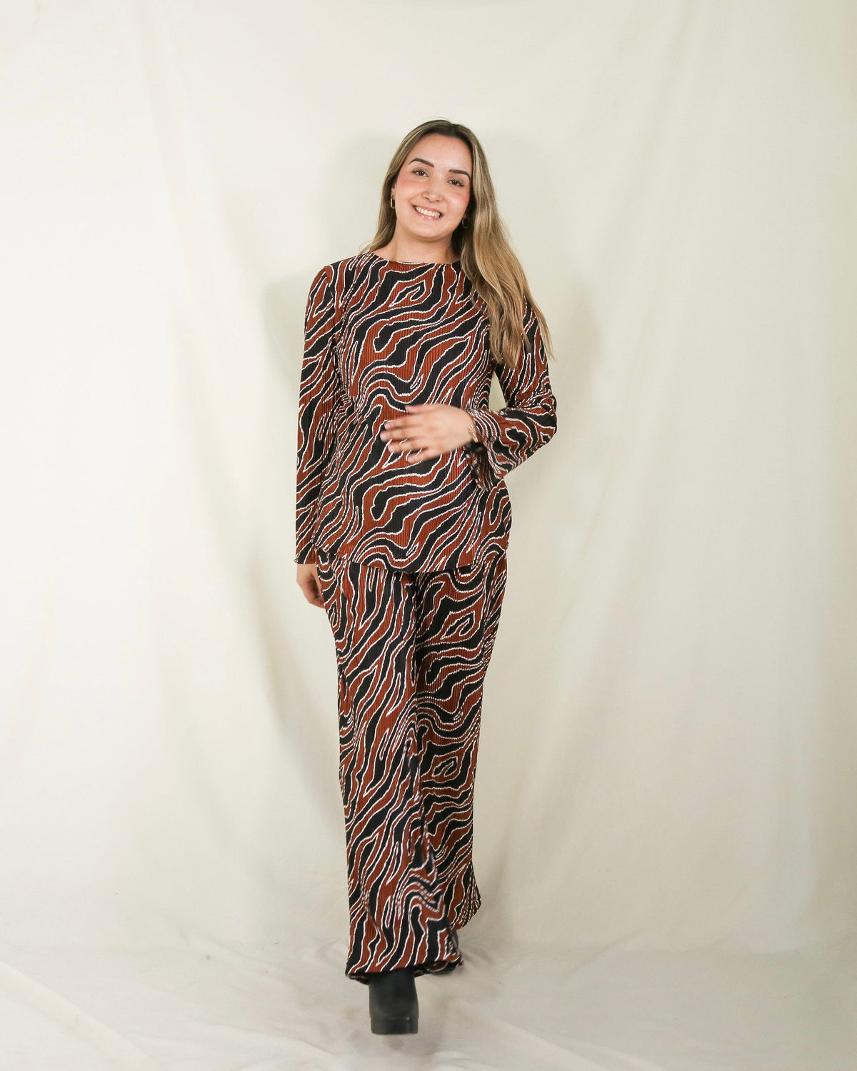 Conjunto de Maternidad Mayte, Chedron y Negro Manga Larga