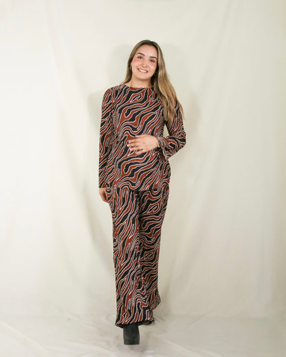 Conjunto de Maternidad Mayte, Chedron y Negro Manga Larga