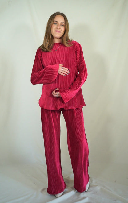 Conjunto de Maternidad Mayte, Rojo Terciopelo