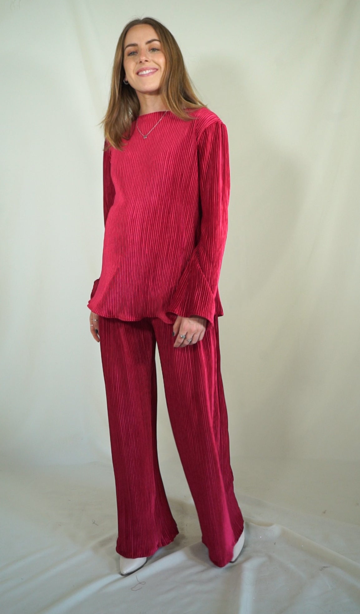 Conjunto de Maternidad Mayte, Rojo Terciopelo
