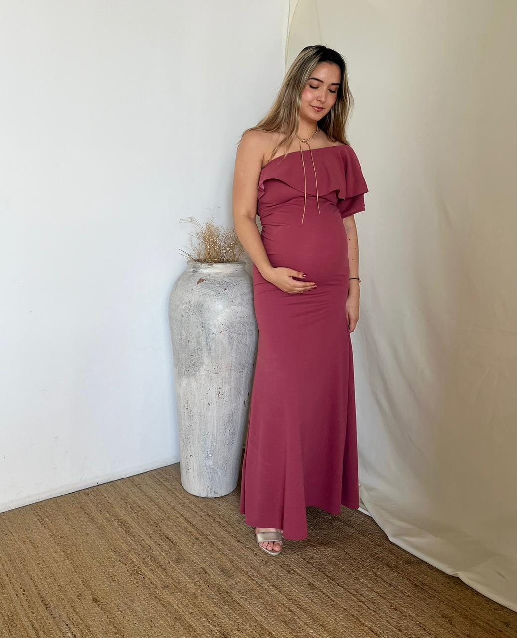 Vestido de maternidad Astrid, Rosa quemado CH, M, G, XG