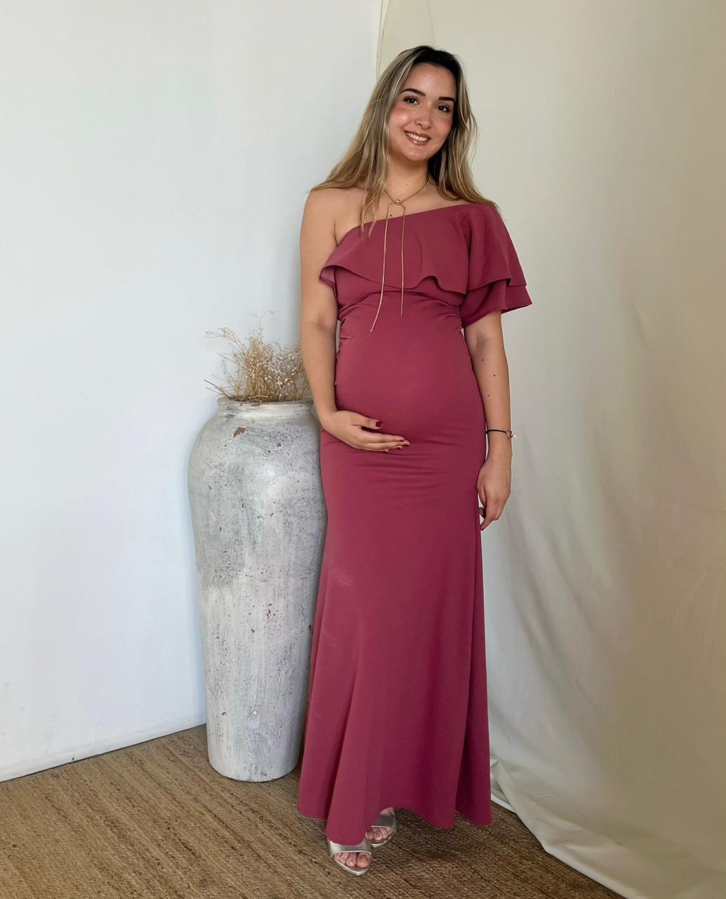 Vestido de maternidad Astrid, Rosa quemado CH, M, G, XG
