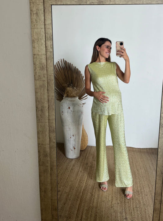 Conjunto de Maternidad Mayte, Verde Brilloso