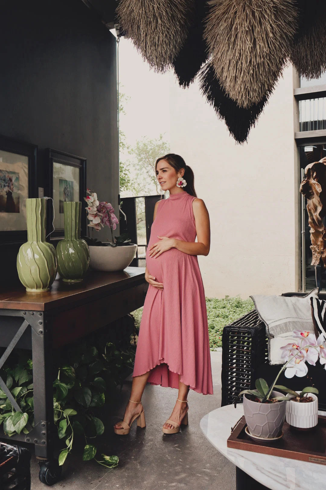 Vestido de maternidad Sonia, Rosa Polvo