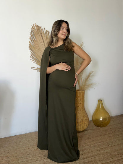 Vestido de Maternidad Aida Verde Olivo Ponti