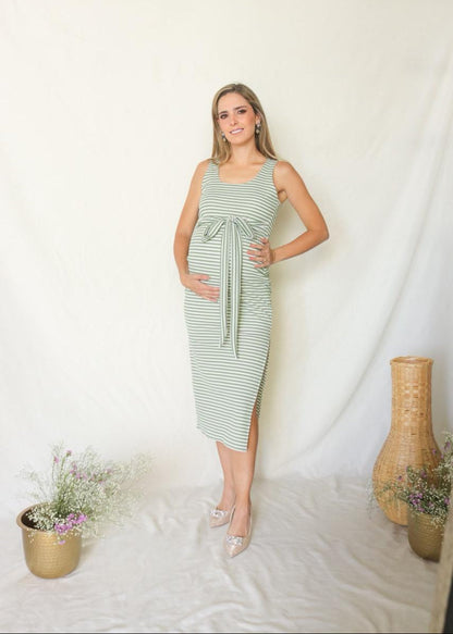Vestido de maternidad, Olivia rayas verdes