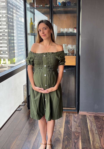 Vestido de maternidad hombros descubiertos (varios colores)