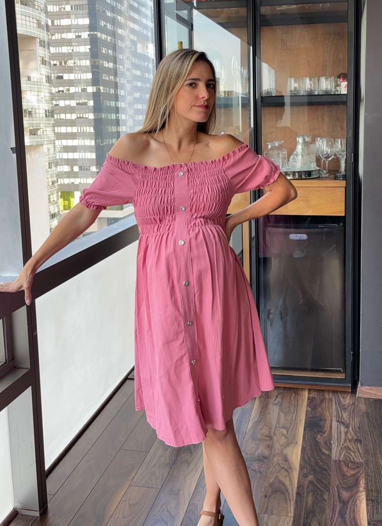 Vestido de maternidad hombros descubiertos (varios colores)