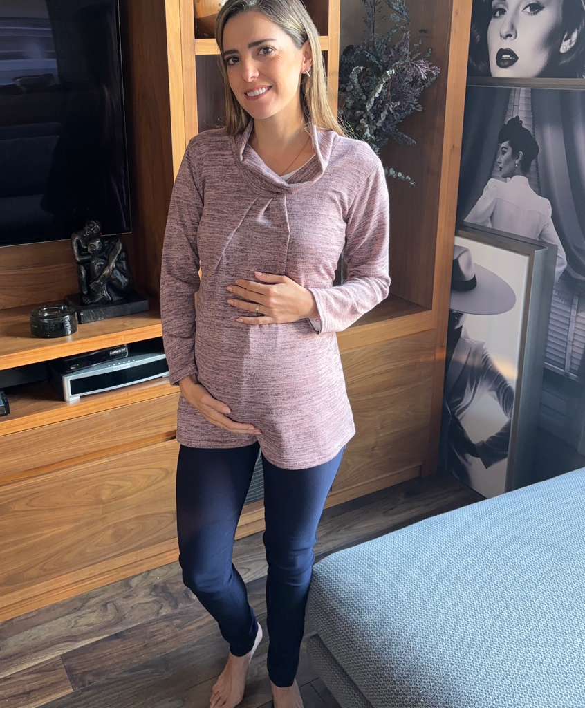 Suéter de maternidad con tira, rosa/lila