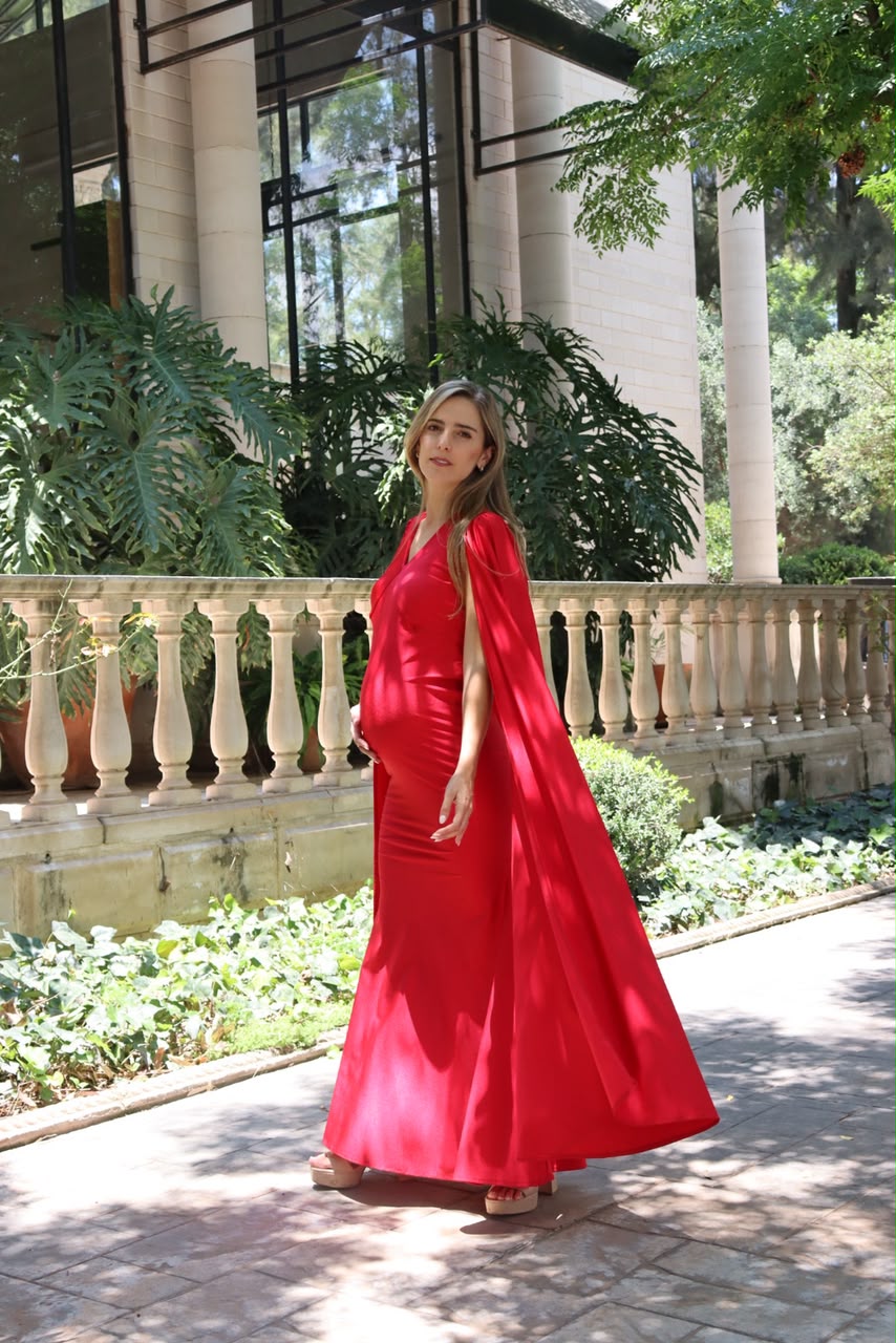 Vestido de Maternidad Eliana Rojo Destellante