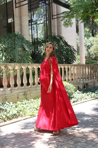 Vestido de Maternidad Eliana Rojo Destellante
