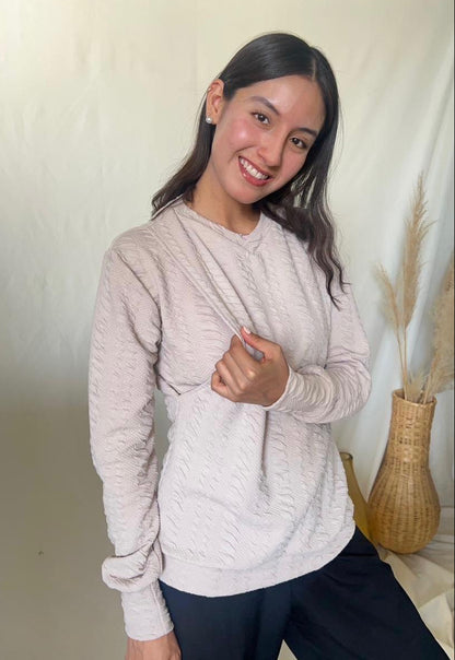Sudadera de Lactancia, Cassandra Carrara Beige