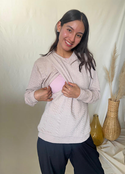 Sudadera de Lactancia, Cassandra Carrara Beige