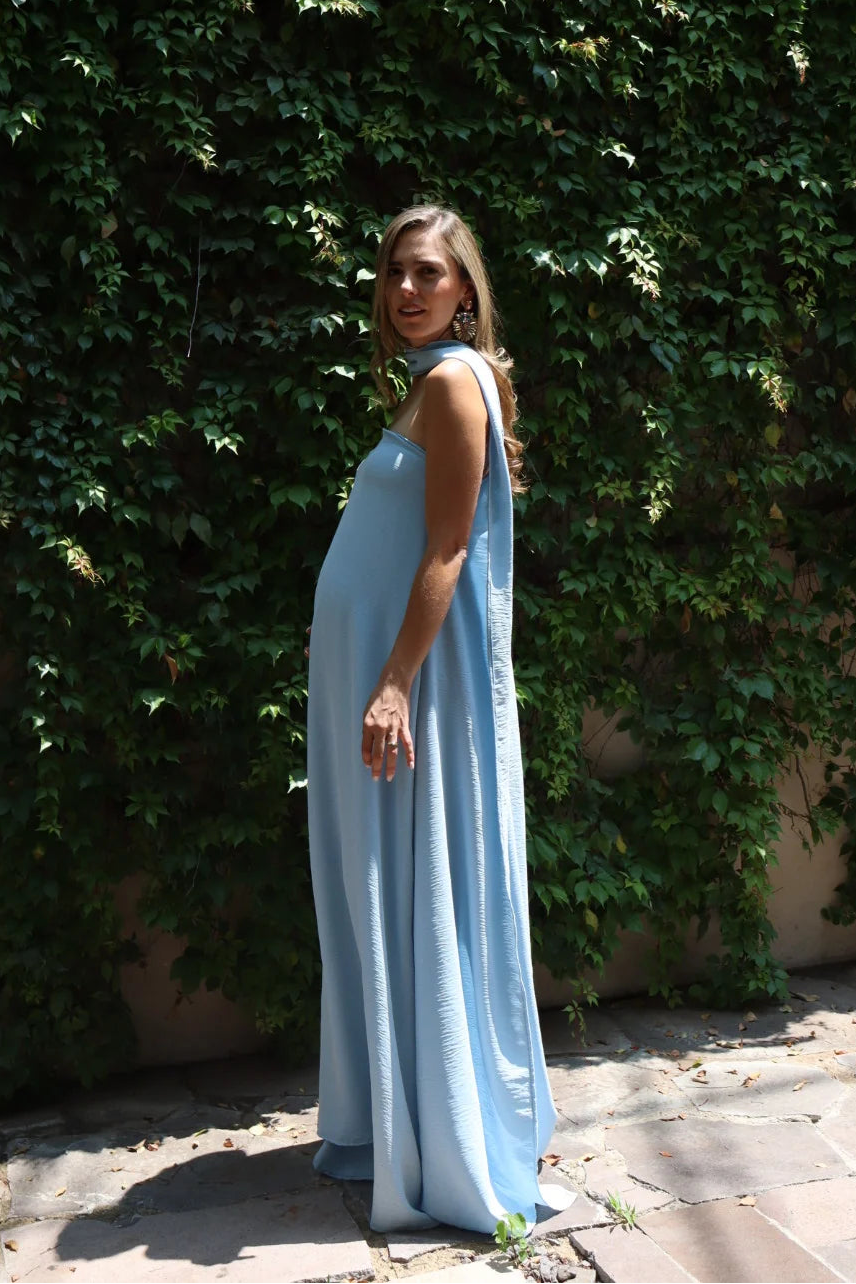 Vestido de Maternidad, Adela Azul Cielo Jaspe