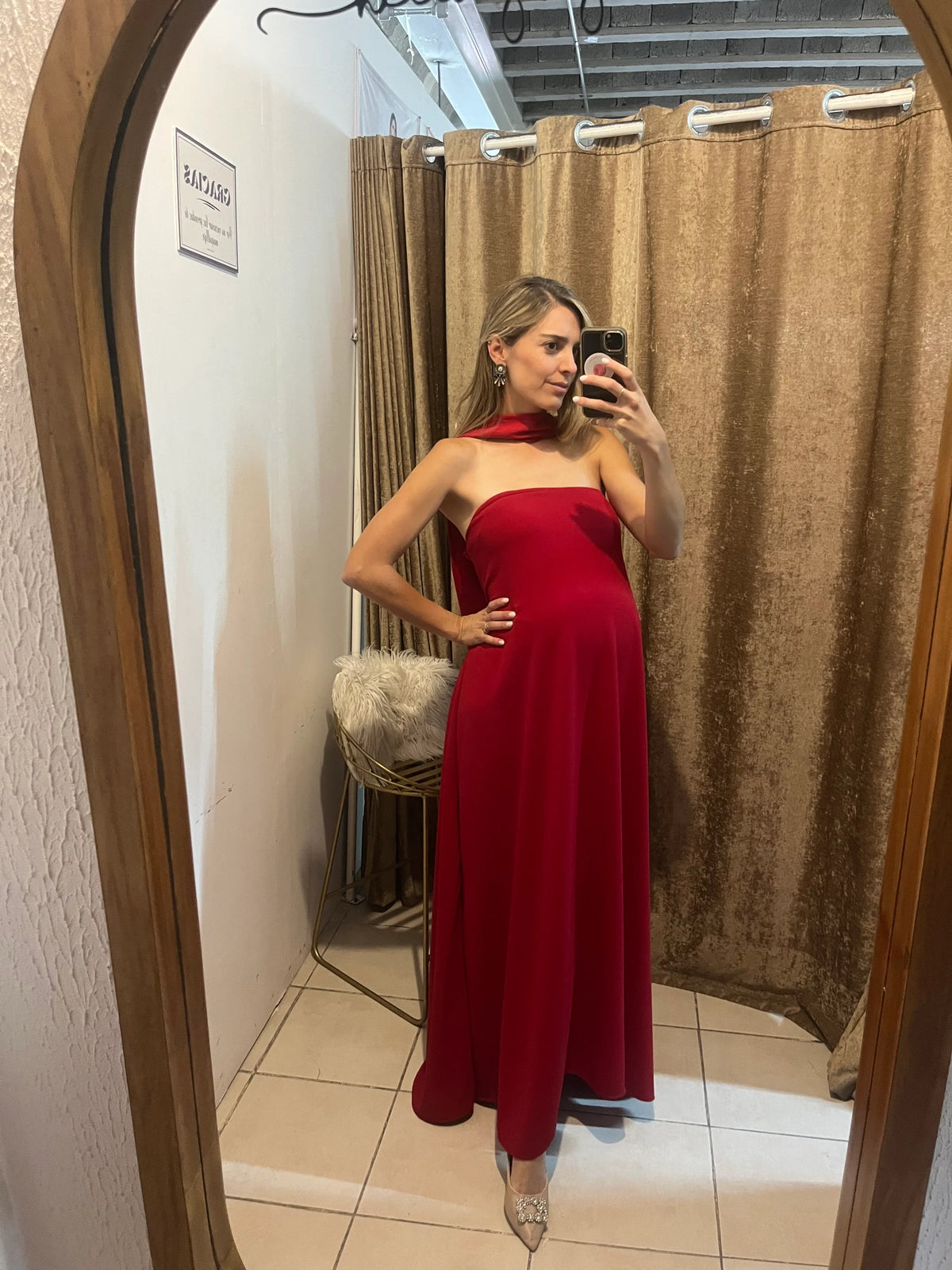Vestido de Maternidad, Adela Rojo Vértigo