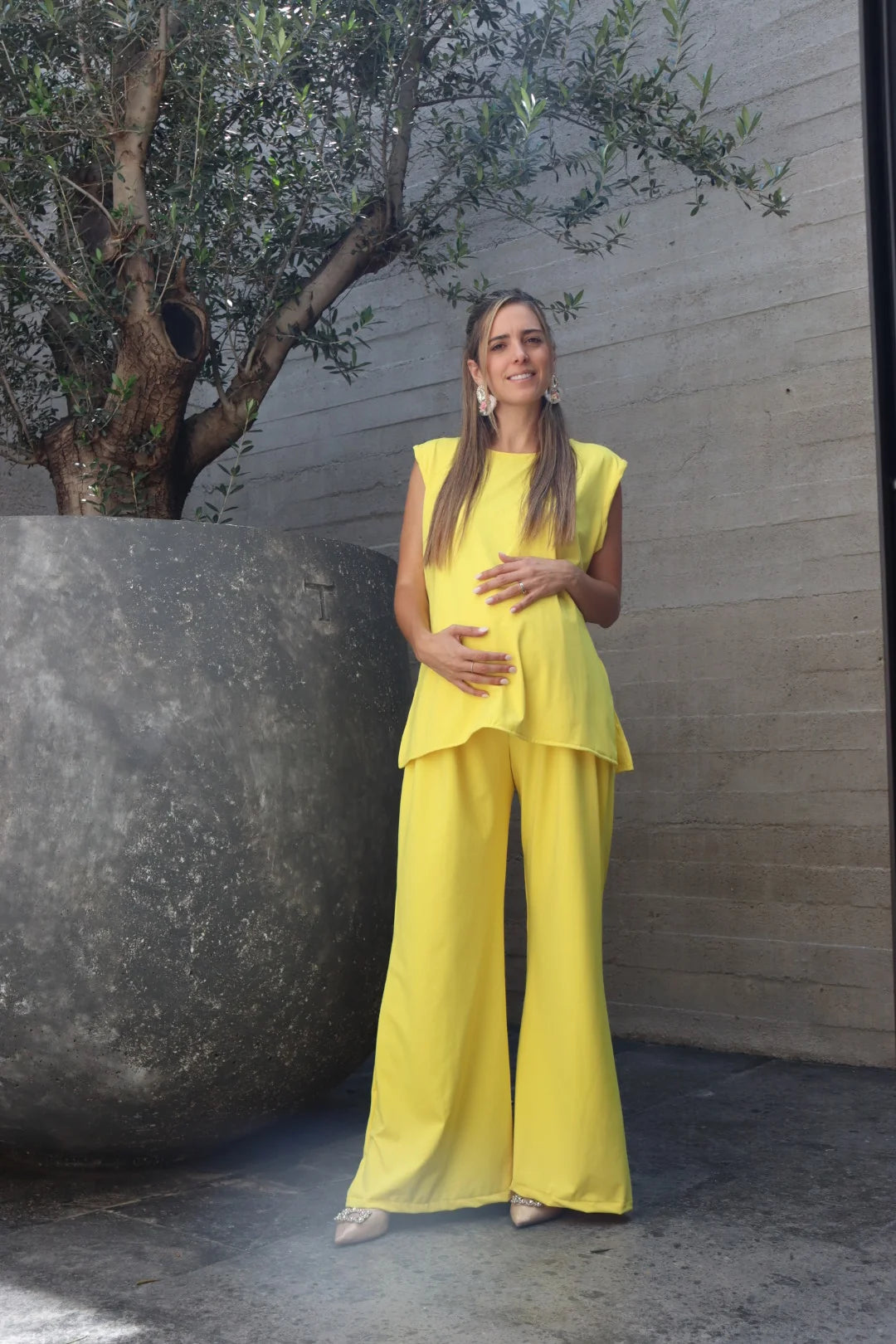 Conjunto de Maternidad Cinthya, Amarillo Licra