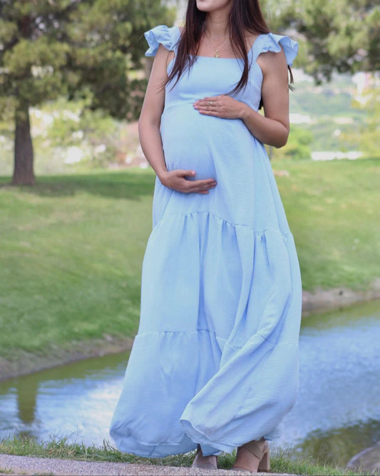 Vestido de Maternidad Dalia Azul Jaspe