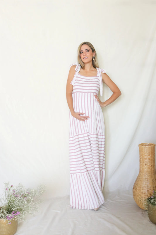 Vestido de Maternidad, Dalia Rayas Rosa/Ivory