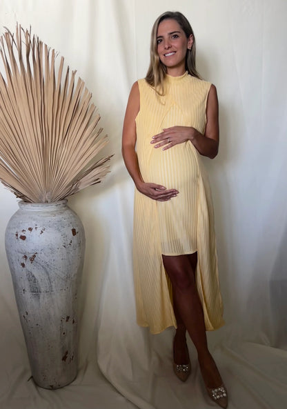 Vestido Maternidad Elena Amarillo Textura
