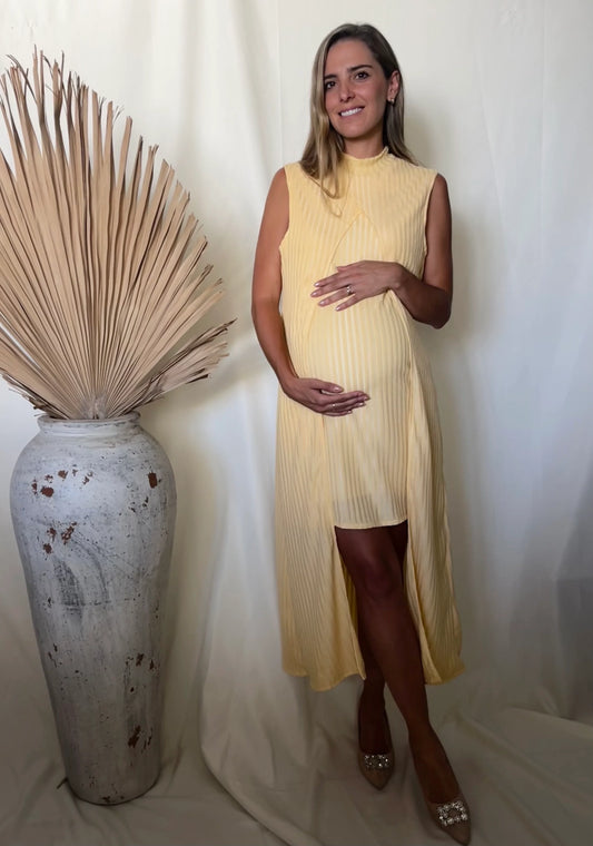 Vestido Maternidad Elena Amarillo Textura