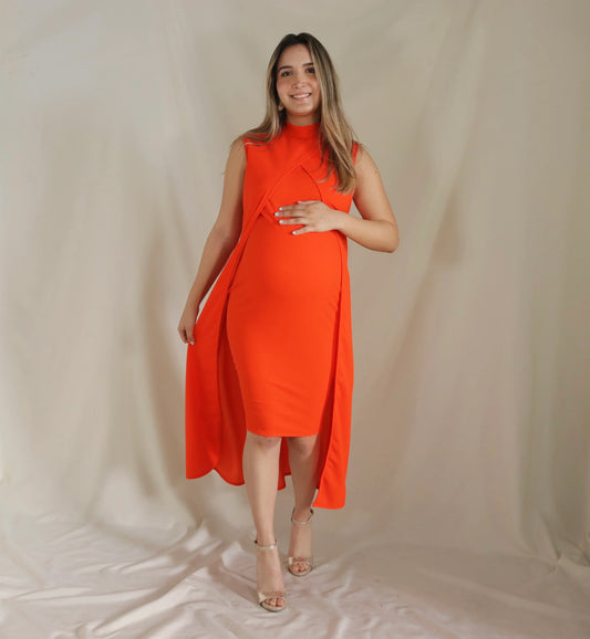 Vestido Maternidad Elena Algodon Naranja