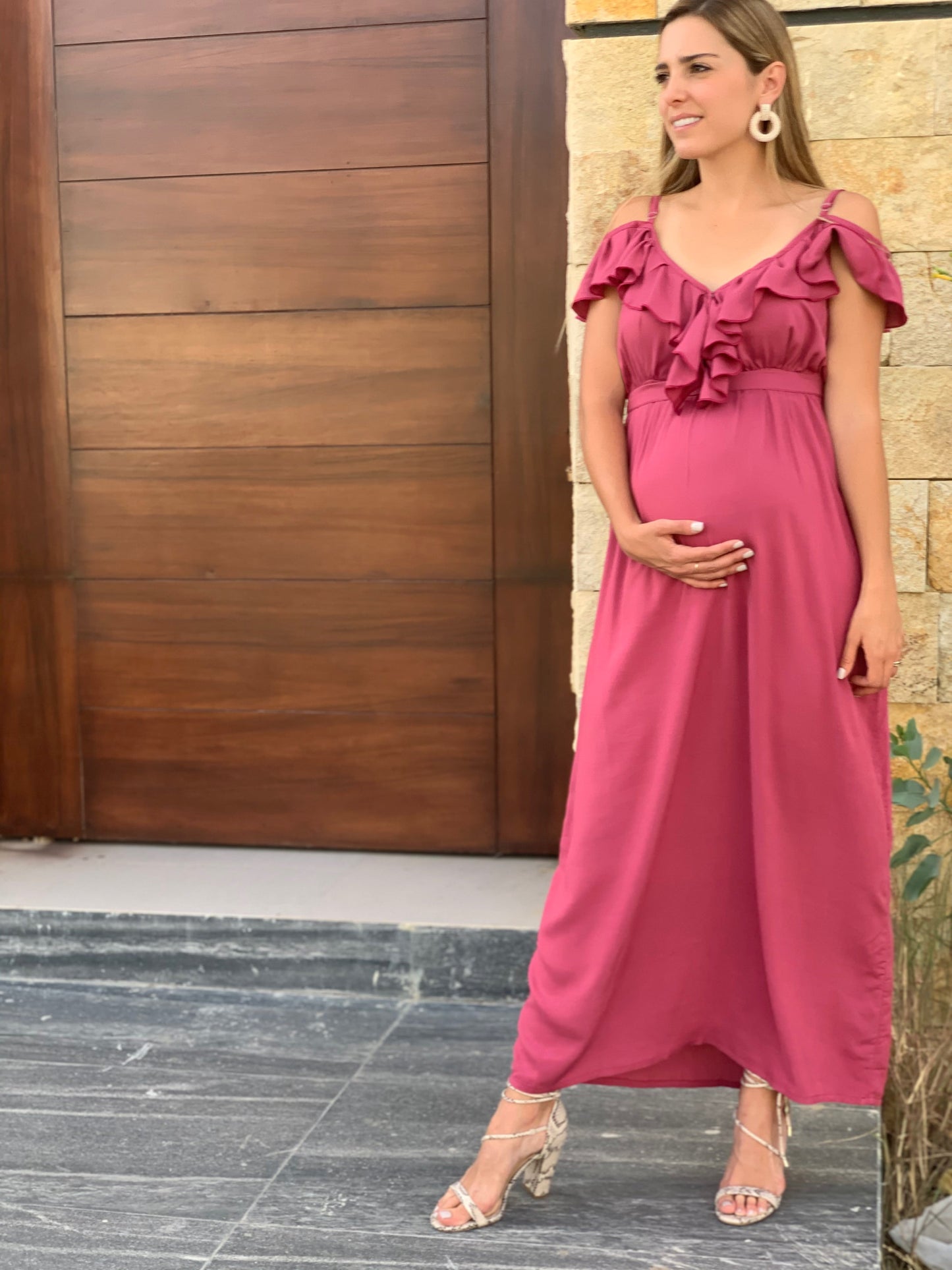 Vestido maternidad, Dayana rosa quemado XG