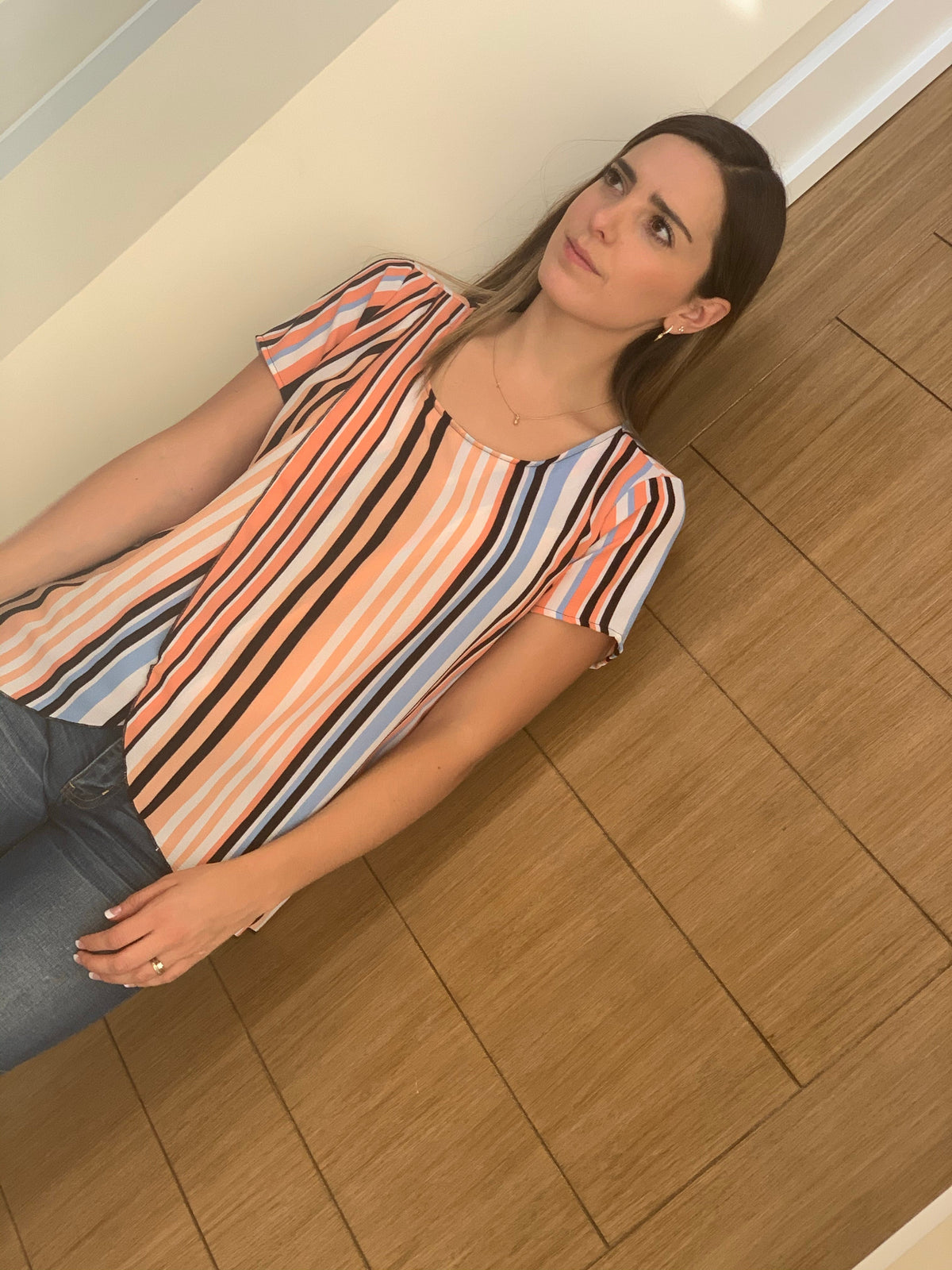 Blusa de Lactancia Diana, rayas colores