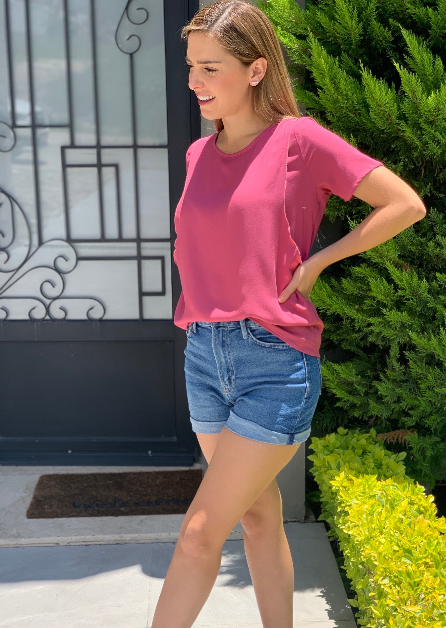 Blusa de lactancia Esme, rosa quemado