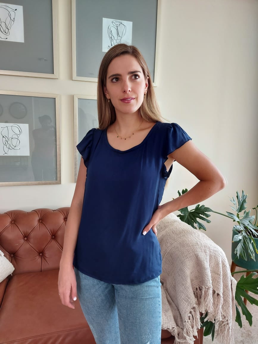 Blusa lactancia Andy, azul marina XG